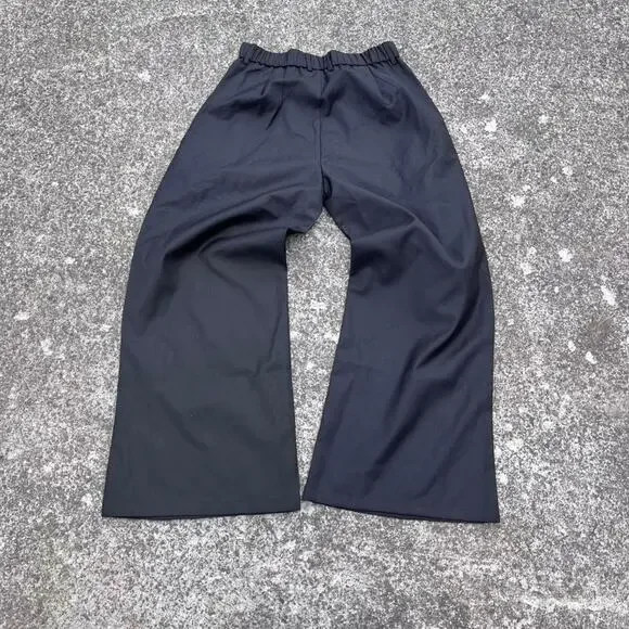 Baggy Pleated Suit Pants Size 32x30 Vintage Streetwear Black Wideleg Flarred